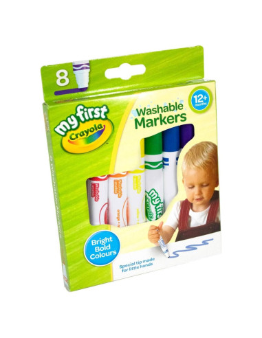 Marcadores Lavables Crayola Mis Primeros 8 Colores para Niños