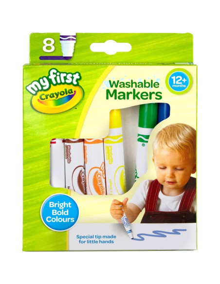Marcadores Lavables Crayola Mis Primeros 8 Colores para Niños