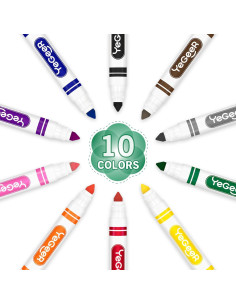 Marcadores Lavables YEGEER 240 Piezas 10 Colores Variados 2
