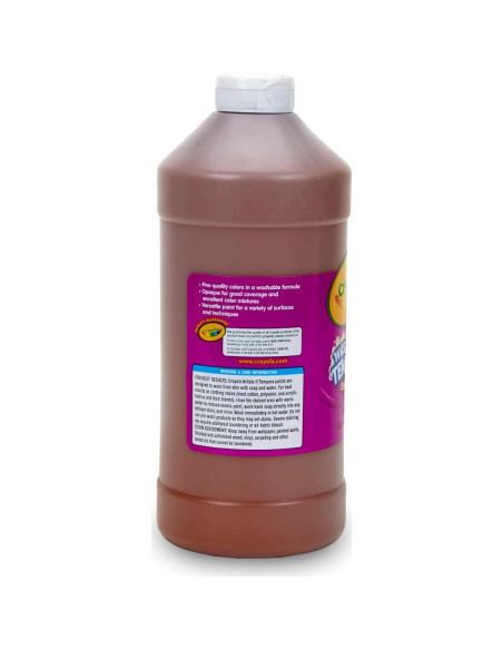 Pintura Tempera Lavable Crayola Marrón 32 Oz No Tóxica
