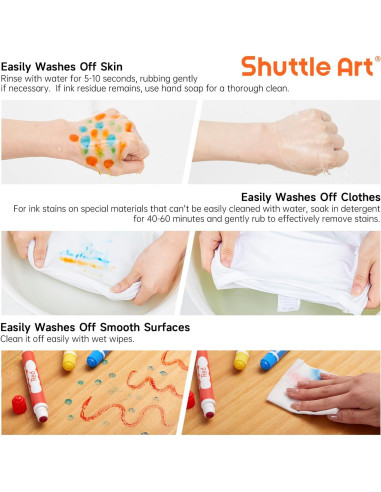 Marcadores de Puntos Shuttle Art 15 Colores Lavables Niños