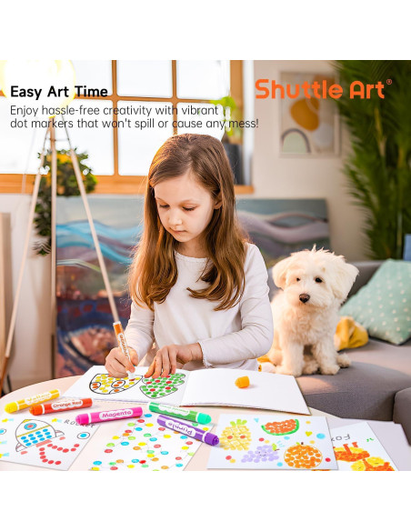 Marcadores de Puntos Shuttle Art 15 Colores Lavables Niños