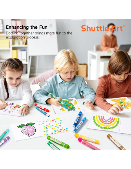 Marcadores de Puntos Shuttle Art 15 Colores Lavables Niños