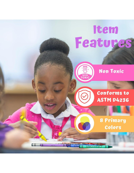 Crayones a Granel 4E's Novelty 48 Cajas 8 Colores Brillantes