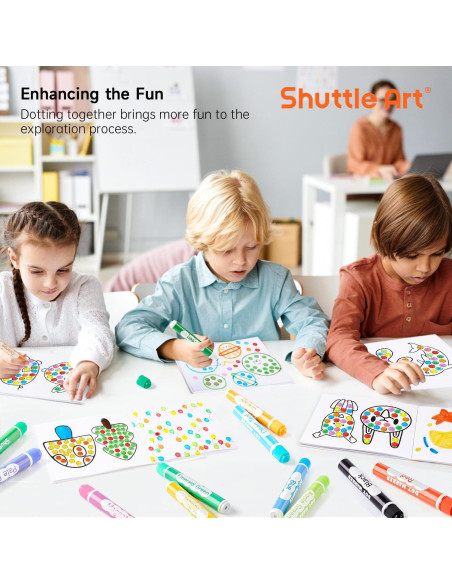 Marcadores de Puntos Shuttle Art 20 Colores Lavables No Tóxicos