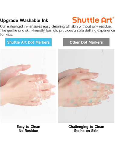 Marcadores de Puntos Shuttle Art 20 Colores Lavables No Tóxicos