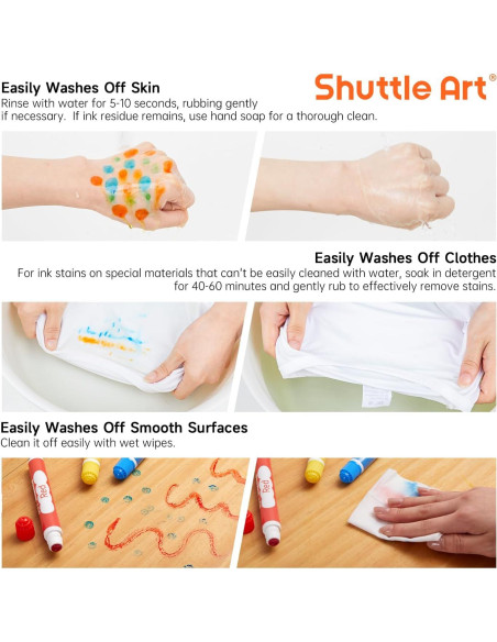 Marcadores de Puntos Shuttle Art 20 Colores Lavables No Tóxicos