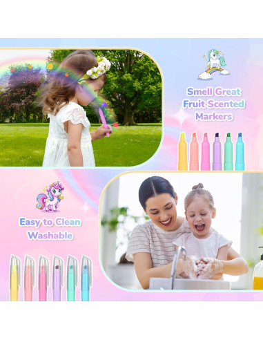 Juego de Marcadores Aromatizados Nasominako 54 Piezas Unicornio