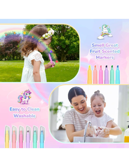 Juego de Marcadores Aromatizados Nasominako 54 Piezas Unicornio