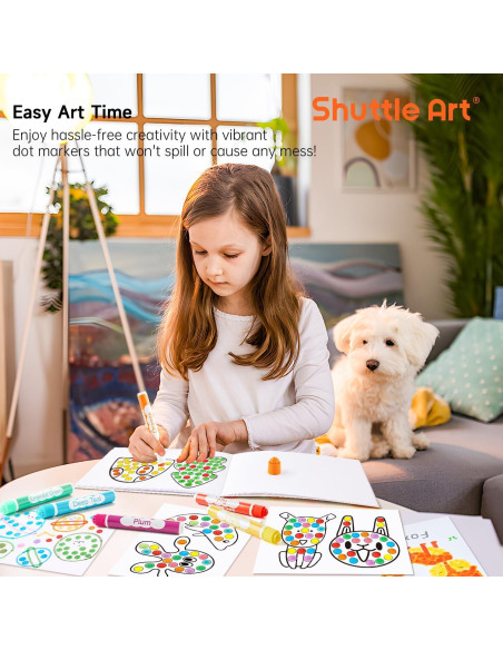 Marcadores de Puntos Shuttle Art 20 Colores Lavables No Tóxicos