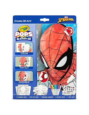 Conjunto de Arte 3D Crayola Spiderman - Kit de Colorear 17 Piezas