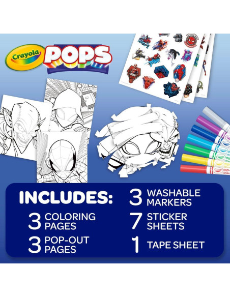 Conjunto de Arte 3D Crayola Spiderman - Kit de Colorear 17 Piezas