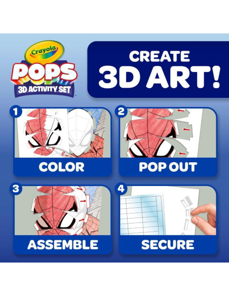 Conjunto de Arte 3D Crayola Spiderman - Kit de Colorear 17 Piezas