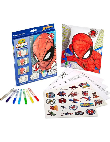 Conjunto de Arte 3D Crayola Spiderman - Kit de Colorear 17 Piezas