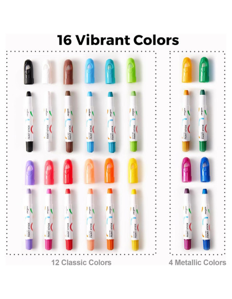 Barras de Pintura Tempera Jar Melo 16 Colores Lavables