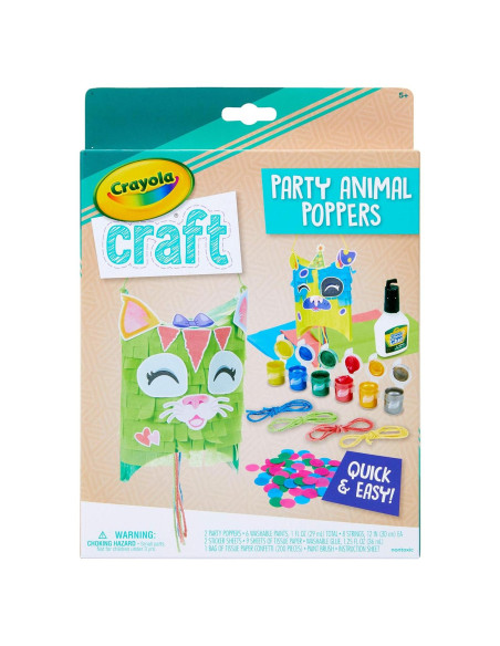 Crayola Craft Poppers de Fiesta de Confeti, Kit para Niños