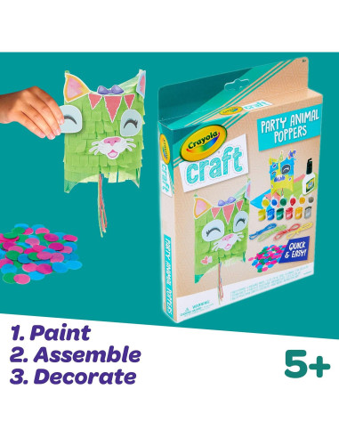 Crayola Craft Poppers de Fiesta de Confeti, Kit para Niños
