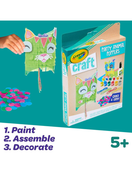 Crayola Craft Poppers de Fiesta de Confeti, Kit para Niños