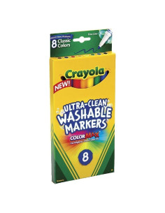 Marcador Lavable Crayola 8 Colores Clásicos Paquete 20