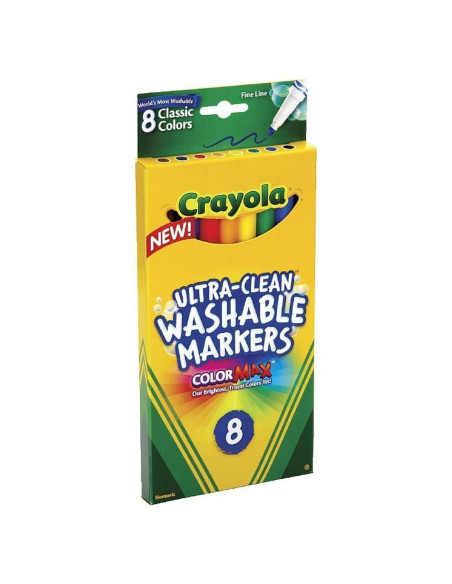 Marcador Lavable Crayola 8 Colores Clásicos Paquete 20