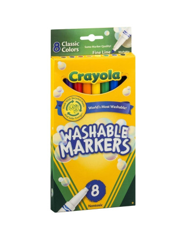 Marcador Lavable Crayola 8 Colores Clásicos Paquete 20