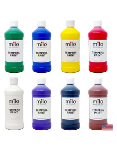 Set de Pintura Tempera Milo 8 Colores 480 ml Botellas