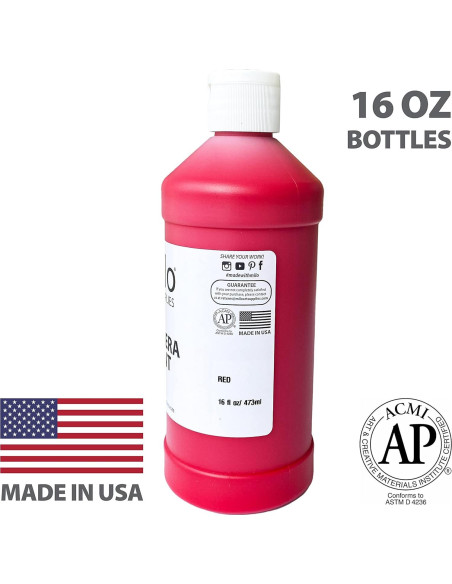 Set de Pintura Tempera Milo 8 Colores 480 ml Botellas