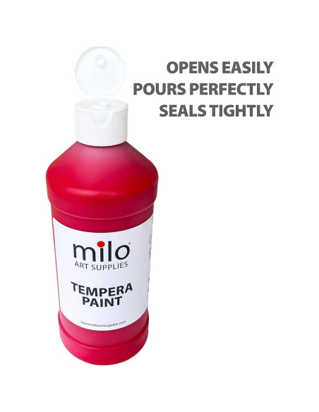 Set de Pintura Tempera Milo 8 Colores 480 ml Botellas