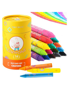Crayones Jumbo Montcool 16 Colores No Tóxicos para Niños