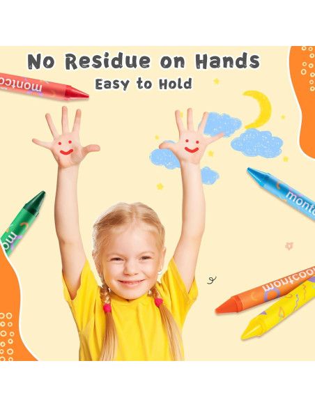 Crayones Jumbo Montcool 16 Colores No Tóxicos para Niños
