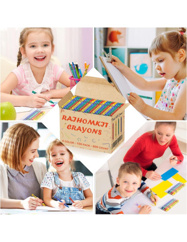 Set de 600 Crayones RAIHOMKIT Jumbo Multicolor 4 Colores