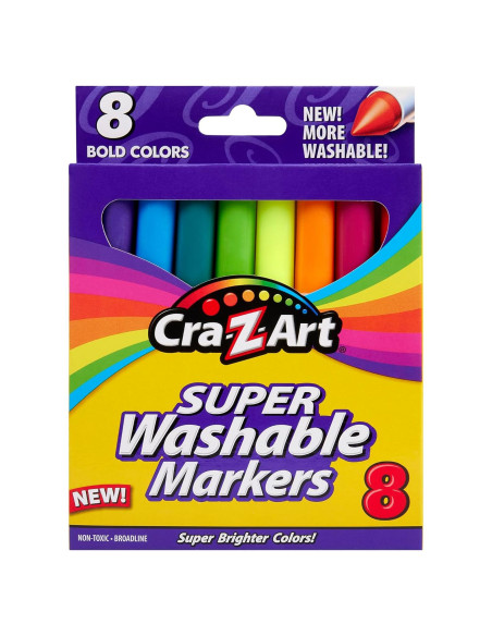 Marcadores Anchos Lavables Cra-Z-Art 8 Colores Brillantes