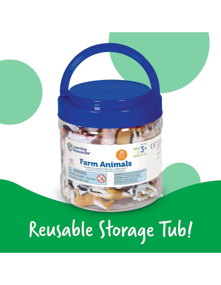 Contadores de Animales de Granja Learning Resources - 60 Piezas