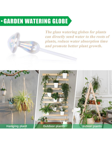 4 Esferas de Riego de Vidrio Iridiscente ZongHan 23x7.5cm