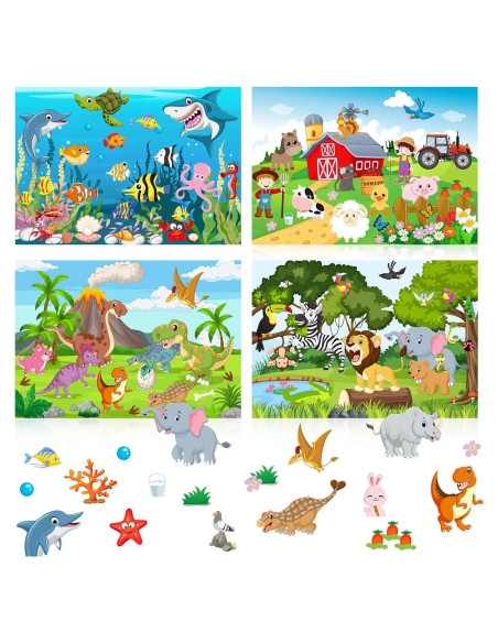 Spakon Stickers de Animales 32 Hojas para Niños DIY