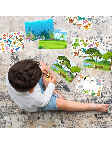 Spakon Stickers de Animales 32 Hojas para Niños DIY