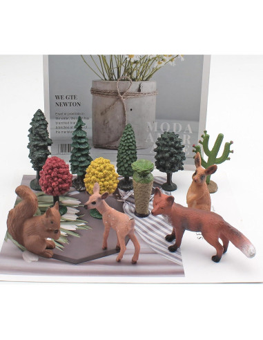 Juego de 12 Figuras de Animales del Bosque - LC JoyCre