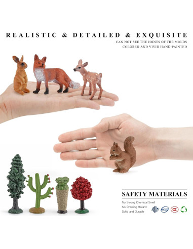 Juego de 12 Figuras de Animales del Bosque - LC JoyCre