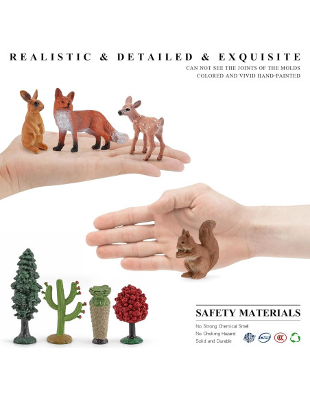 Juego de 12 Figuras de Animales del Bosque - LC JoyCre