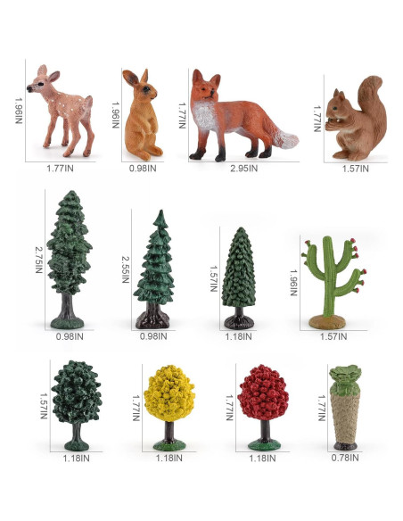 Juego de 12 Figuras de Animales del Bosque - LC JoyCre