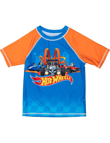 Conjunto de camiseta y bañador Hot Wheels UPF 50+ para niños