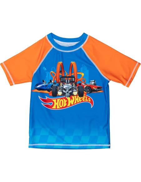 Conjunto de camiseta y bañador Hot Wheels UPF 50+ para niños