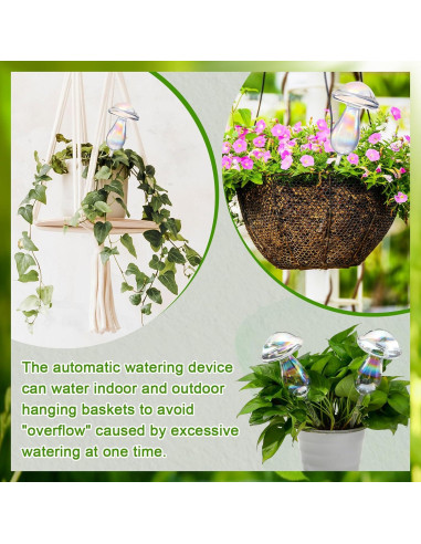 2 Esferas de Riego Automático de Vidrio 500 ml para Plantas
