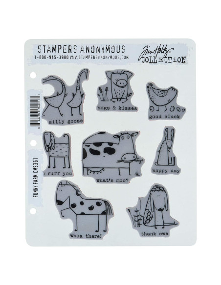 Sello Adhesivo Tim Holtz Granja Divertida 8x7 cm