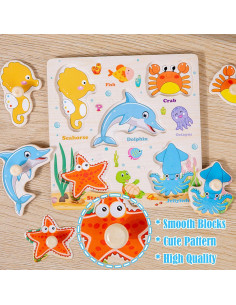 Rompecabezas de Madera SUNPROUND 8 Piezas Educativos 2