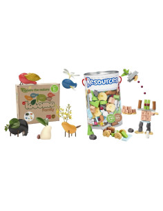 Juego de Locomo Taksa Toys 72 Piezas Montessori y 5 Animales
