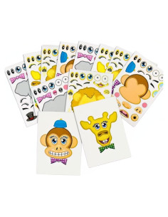 Conjunto de Pegatinas de Animales para Hacer Tú Mismo - Rhode Island Novelty - 12 Hojas