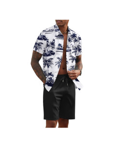 Conjunto de Verano para Hombre COOFANDY 2 Piezas Camisa y Pantalón Corto