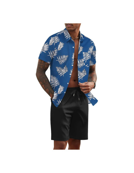 Conjunto de Verano para Hombre COOFANDY 2 Piezas Camisa y Pantalón Corto