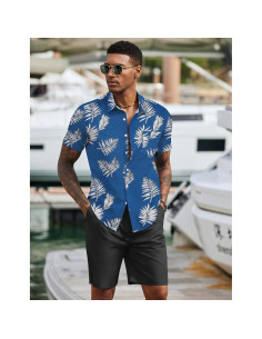 Conjunto de Verano para Hombre COOFANDY 2 Piezas Camisa y Pantalón Corto 2